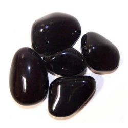 Schwarzer Obsidian - großer Trommelstein Stück